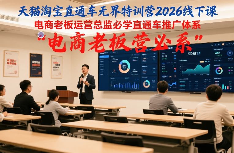 天猫淘宝直通车无界特训营2026线下课,电商老板运营总监必学直通车推广体系-皮皮网创