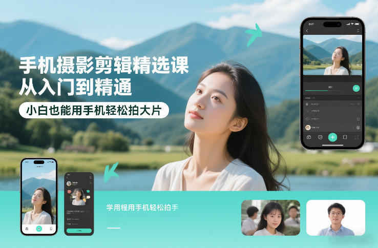 手机摄影剪辑精选课，从入门到精通，小白也能用手机轻松拍大片-皮皮网创