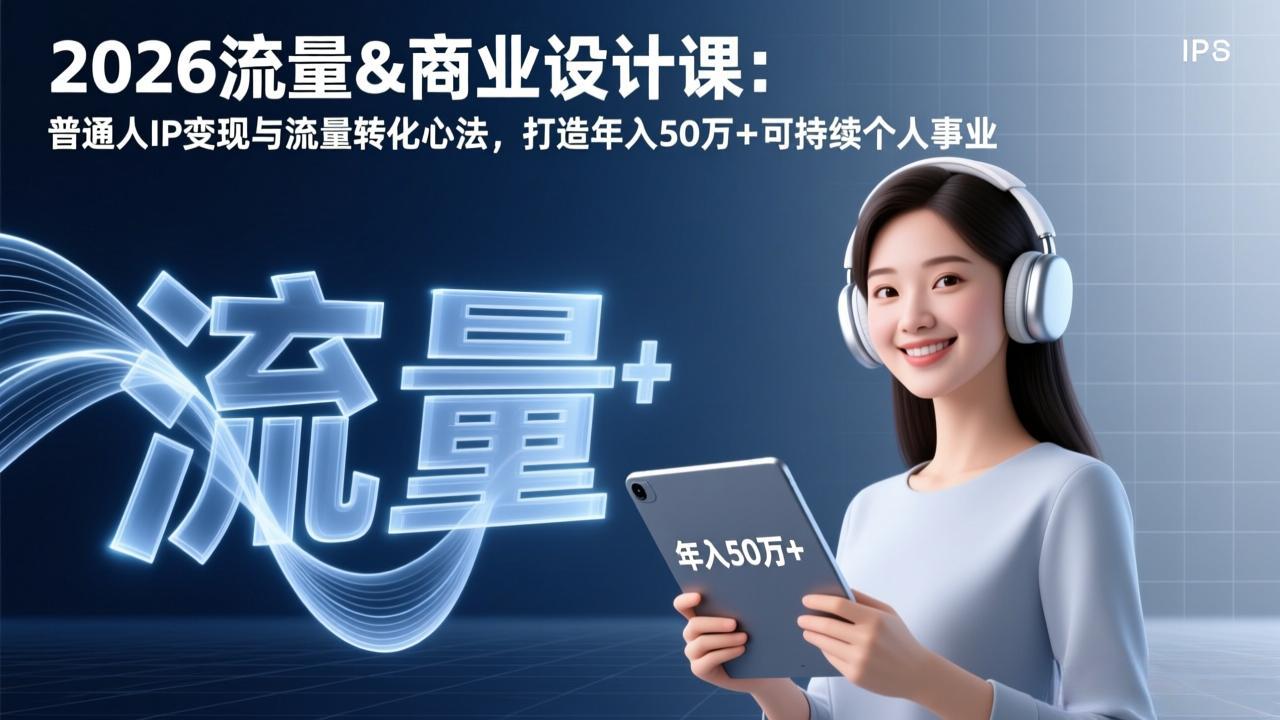 2026流量&商业设计课:普通人IP变现与流量转化心法,打造年入50万+可持续个人事业-皮皮网创