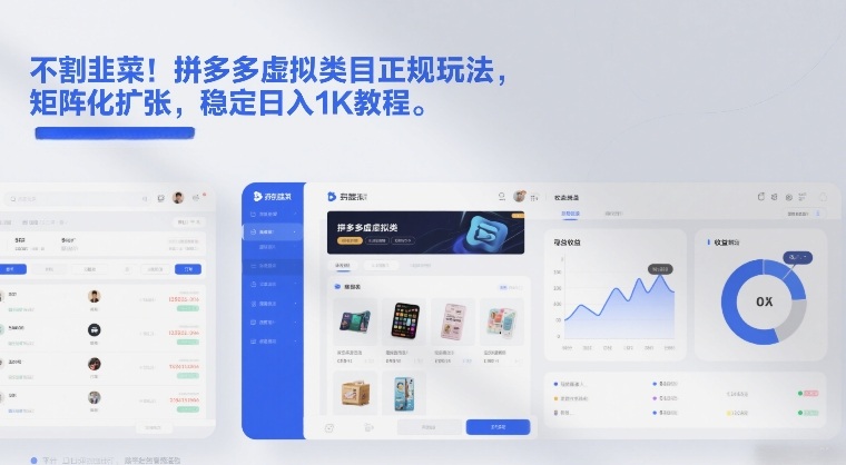 不割韭菜!拼多多虚拟类目正规玩法,矩阵化扩张,稳定日入1K教程【揭秘】-皮皮网创