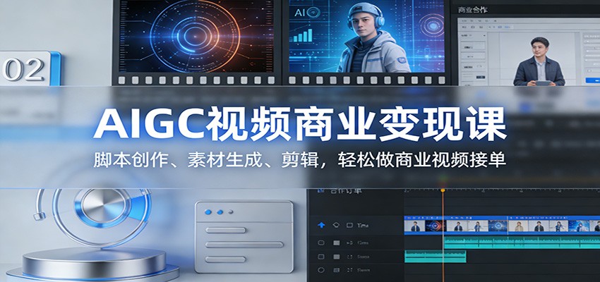 AIGC视频商业变现课：脚本创作、素材生成、剪辑，轻松做商业视频接单-皮皮网创