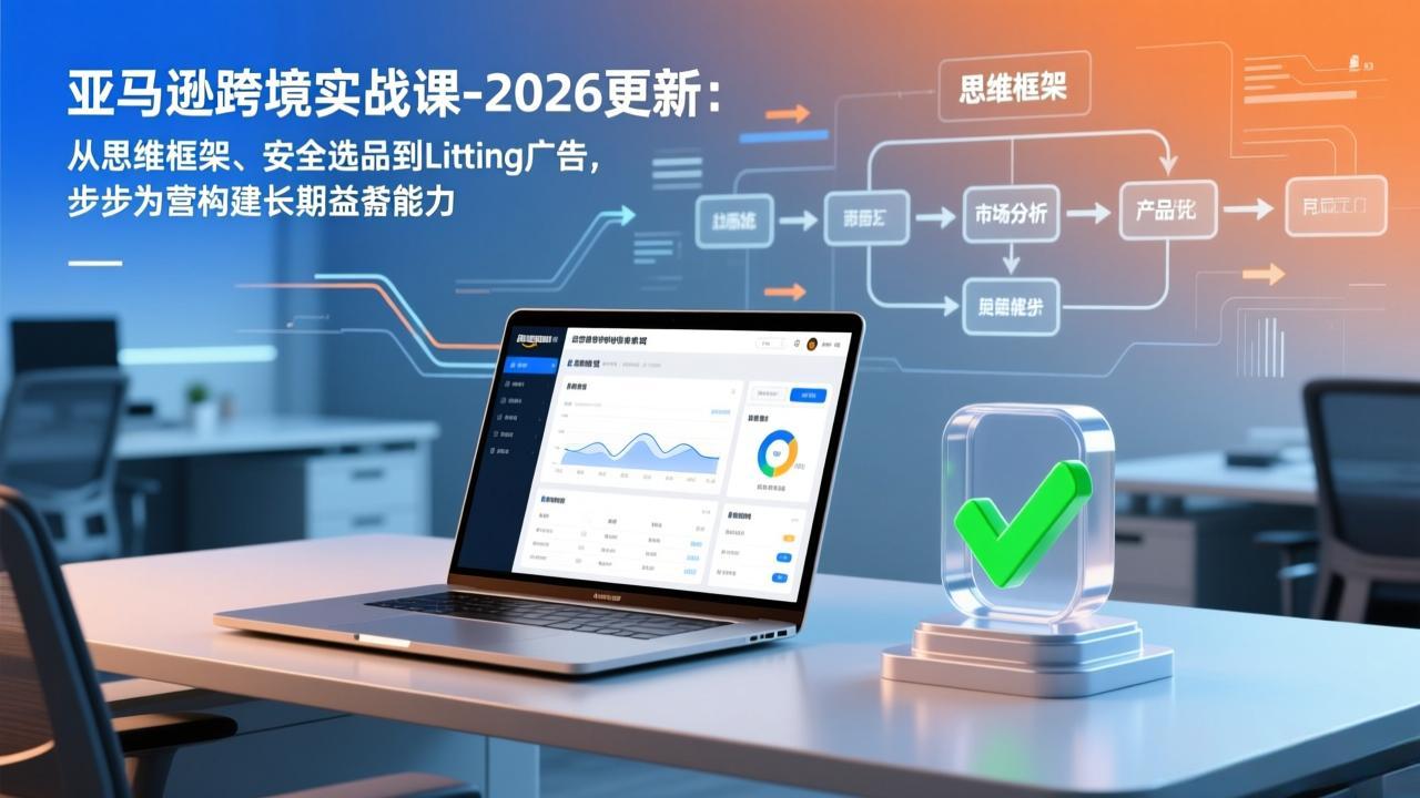 亚马逊跨境实战课-2026更新:从思维框架、安全选品到Listing广告,步步为营构建长期盈利能力-皮皮网创