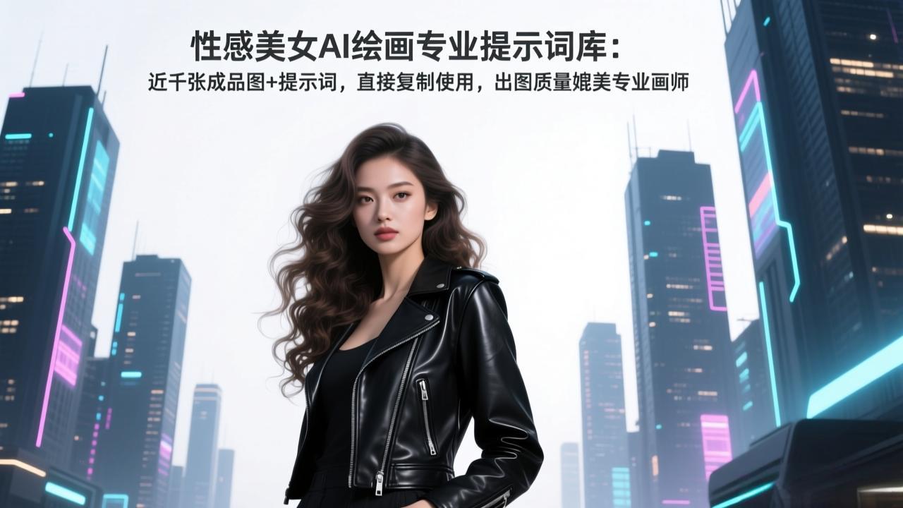性感美女AI绘画专业提示词库:近千张成品图+提示词,直接复制使用,出图质量媲美专业画师-皮皮网创