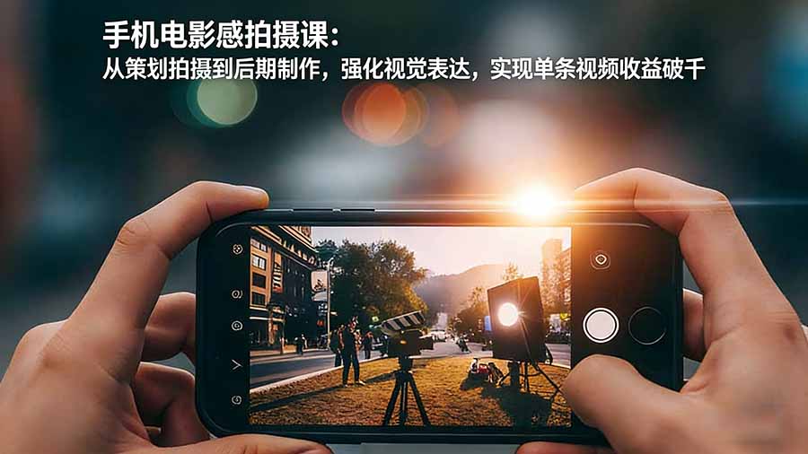 手机电影感拍摄课:从策划拍摄到后期制作,强化视觉表达,实现单条视频收益破千-皮皮网创