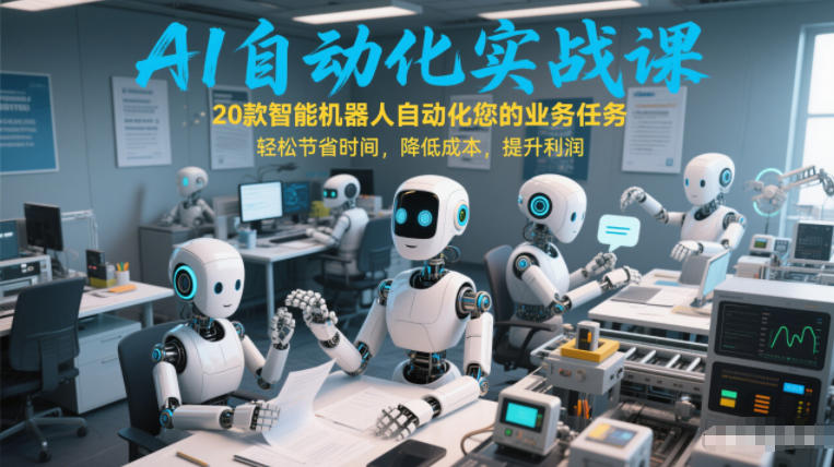 AI自动化实战课:20款智能机器人自动化您的业务任务,轻松节省时间,降低成本,提升利润-皮皮网创