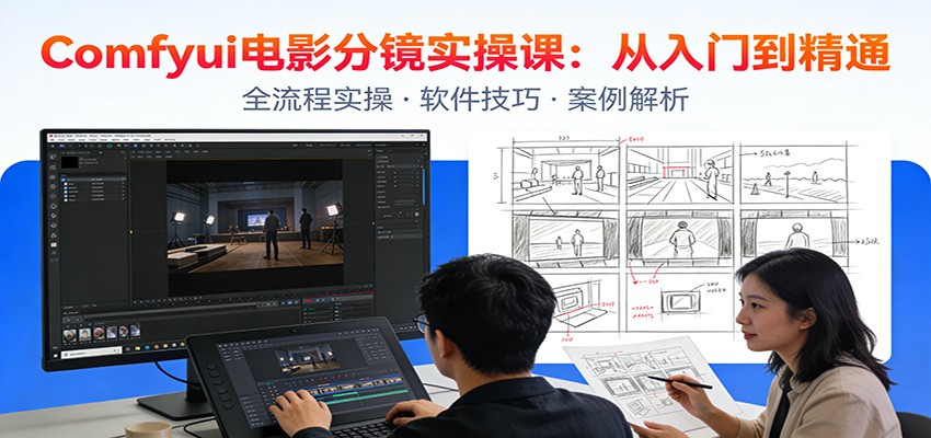 ComfyUI电影分镜实操课:分镜一致性,全流程AI视频制作,零基础也能做专业分镜-皮皮网创