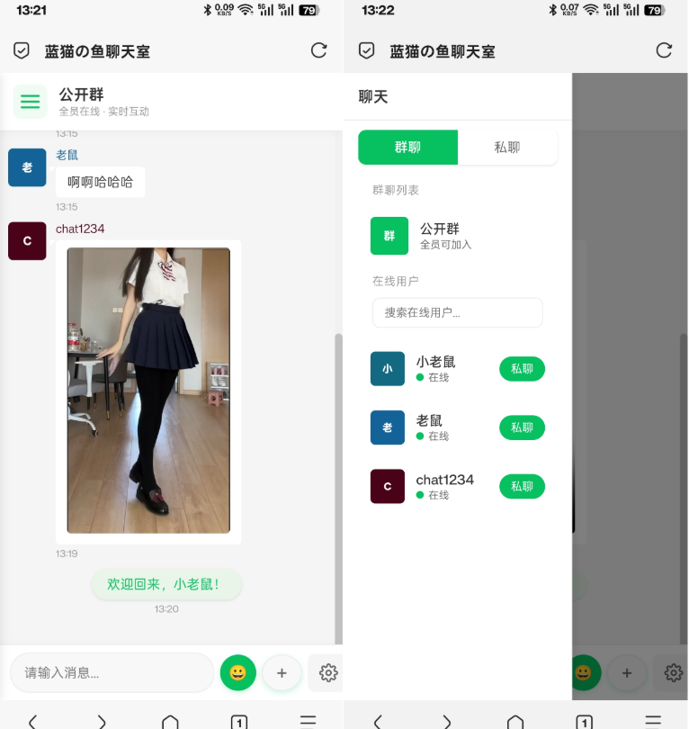 PHP实时消息聊天室源码 聊天APP源码 H5网页聊天室 PHP+WebSocket-皮皮网创