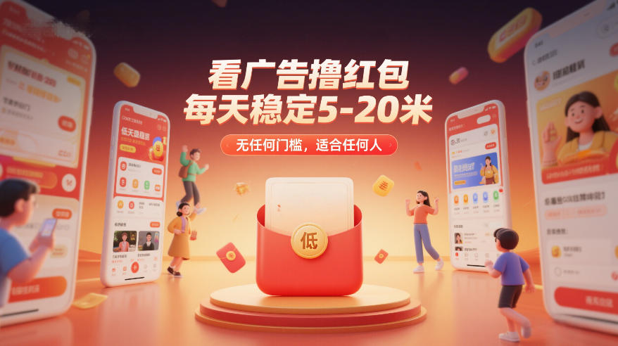 看广告撸红包,每天稳定5-20米,无任何门槛,适合任何人-皮皮网创