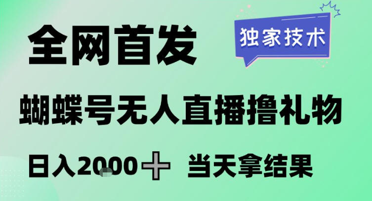 2026最新蝴蝶号无人直播掘金，独家技术，全网首发小白做了一个月收益3W，长期稳定可做【揭秘】-皮皮网创