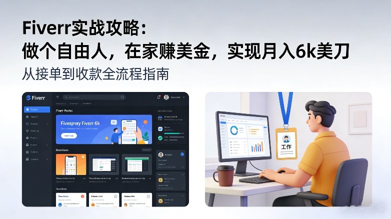 Fiverr实战攻略,做个自由人,在家賺美金,实现月入6k美刀-皮皮网创