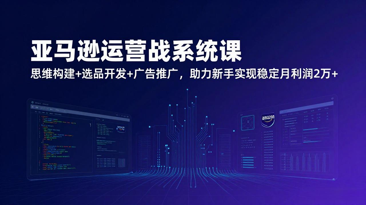 亚马逊运营实战系统课，思维构建+选品开发+广告推广，助力新手实现稳定月利润2万+(更新-皮皮网创