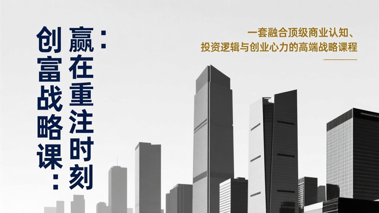 《创富战略课：赢在重注时刻》一套融合顶级商业认知、投资逻辑与创业心力的高端战略课程-皮皮网创