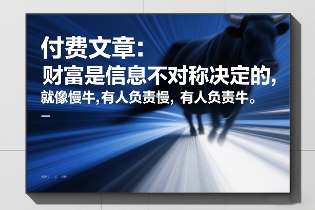 付费文章：财富是信息不对称决定的，就像慢牛，有人负责慢，有人负责牛-皮皮网创