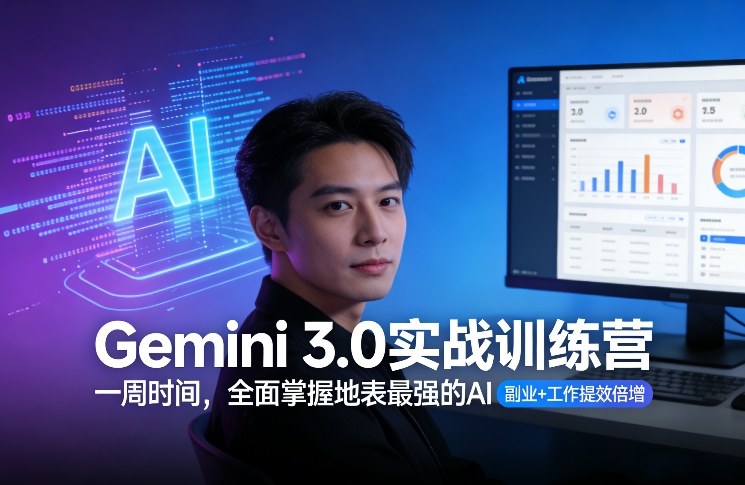 Gemini 3.0实战训练营，一周时间，全面掌握地表最强的AI，副业+工作提效倍增-皮皮网创