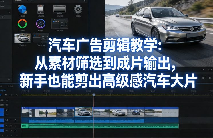 汽车广告剪辑教学：从素材筛选到成片输出，新手也能剪出高级感汽车大片-皮皮网创