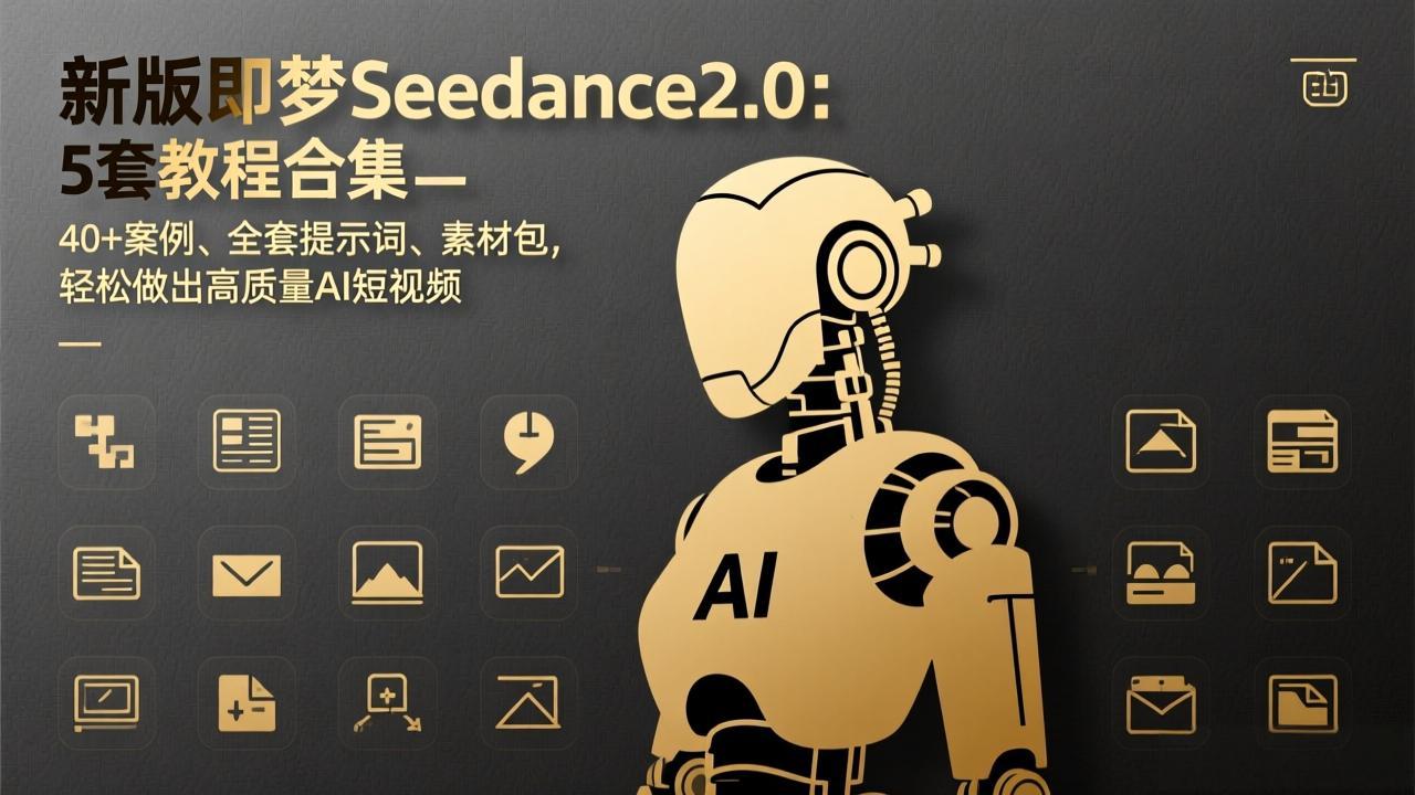新版即梦Seedance2.0：5套教程合集，40+案例、全套提示词、素材包，轻松做出高质量AI短视频-皮皮网创