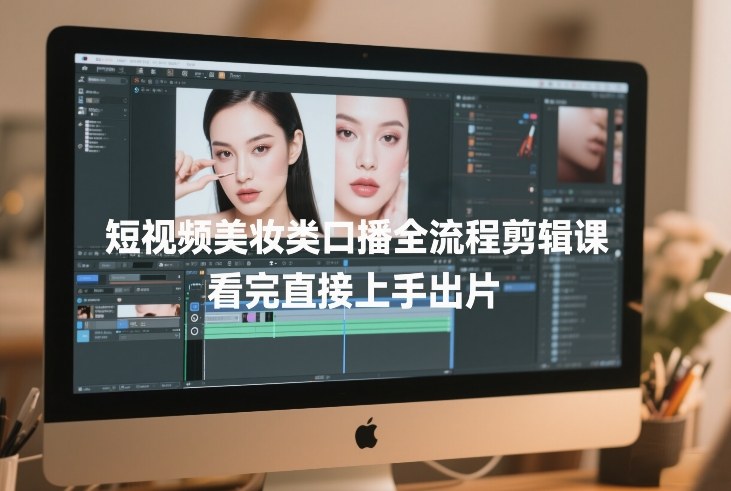 短视频美妆类口播全流程剪辑课，看完直接上手出片-皮皮网创