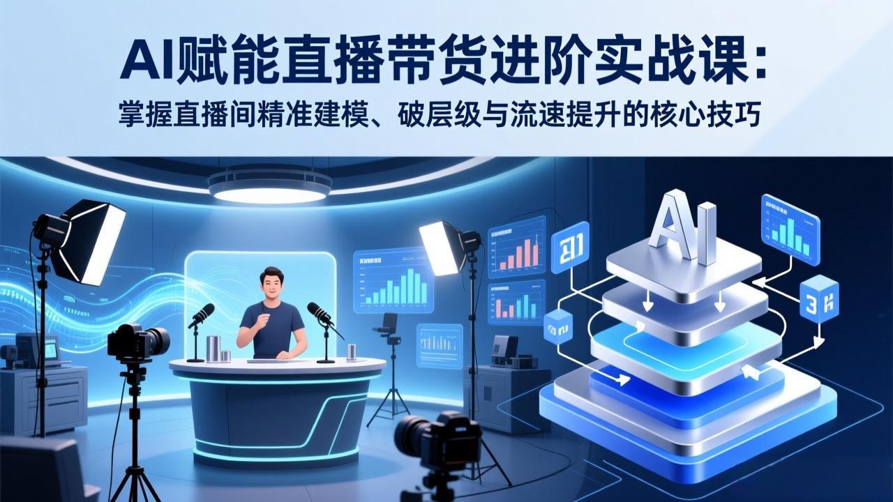 AI赋能直播带货进阶实战课：掌握直播间精准建模、破层级与流速提升的核心技巧-皮皮网创