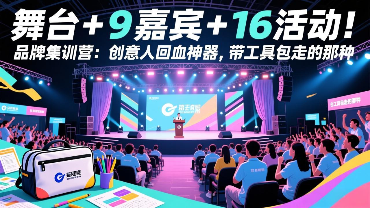 舞台 + 9 嘉宾 + 16 活动！品牌集训营：创意人回血神器，带工具包走的那种-皮皮网创