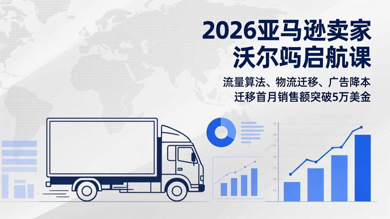 2026亚马逊卖家沃尔玛启航课，流量算法、物流迁移、广告降本，迁移首月销售额突破5万美金-皮皮网创