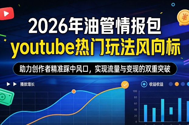 2026年油管情报包，youtube热门玩法风向标，助力创作者精准踩中风口，实现流量与变现的双重突破(更新)-皮皮网创