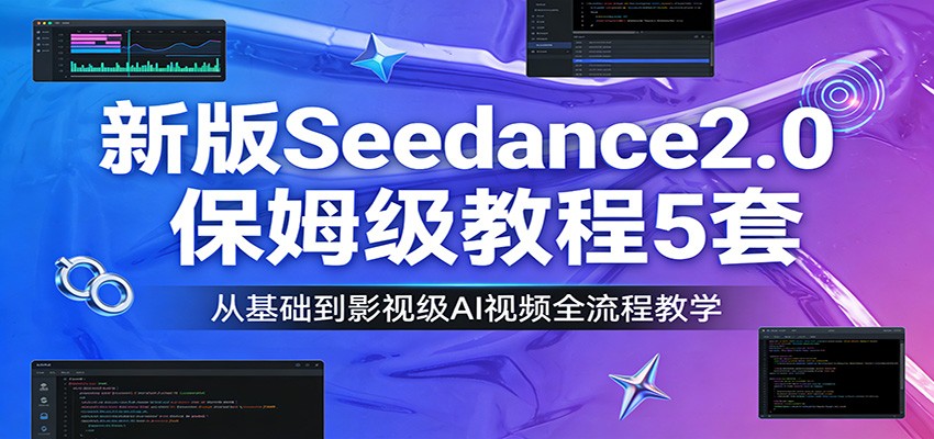 新版Seedance2.0保姆级教程5套:从基础到影视级AI视频全流程教学-皮皮网创