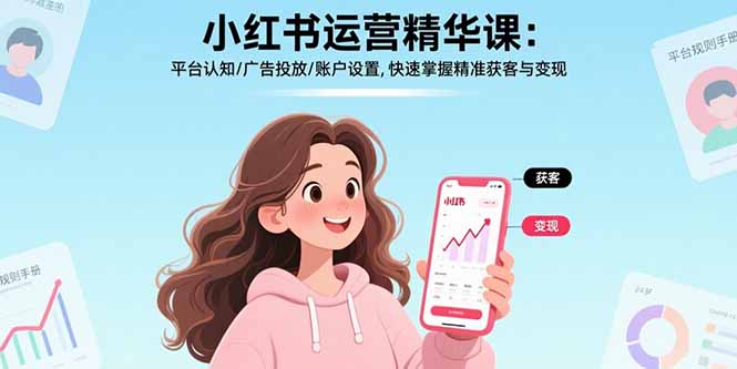小红书运营精华课-更新：平台认知/广告投放/账户设置,快速掌握精准获客与变现-皮皮网创