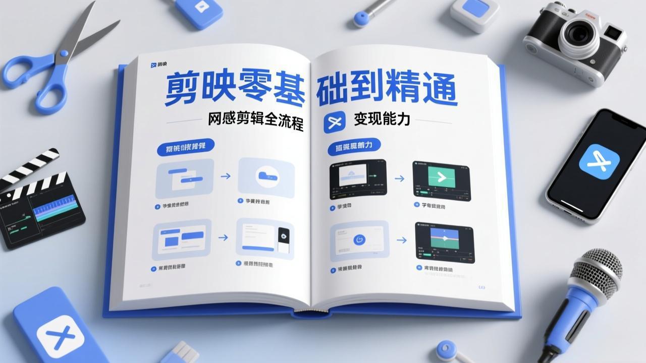 剪映零基础也能快速上手，从入门到精通掌握网感剪辑全流程，掌握能直接变现的剪辑能力-皮皮网创