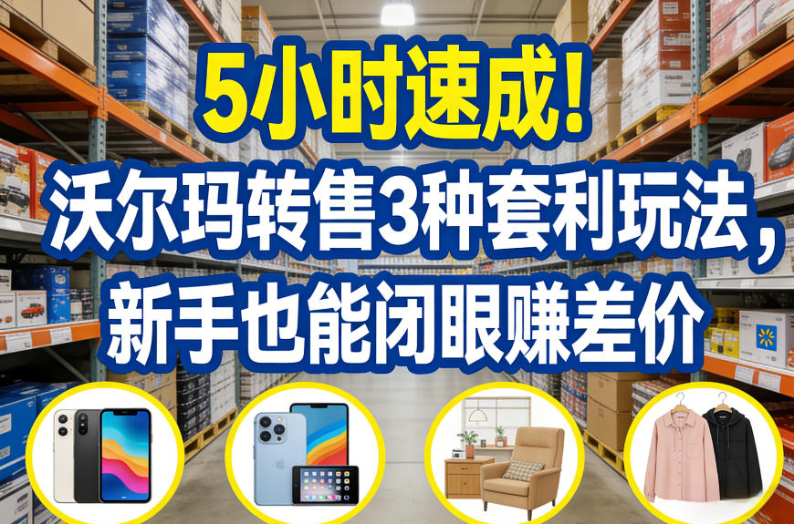 5小时速成！沃尔玛转售3种套利玩法，新手也能闭眼賺差价-皮皮网创