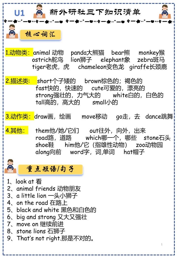 三下外研版英语知识点清单12页-皮皮网创