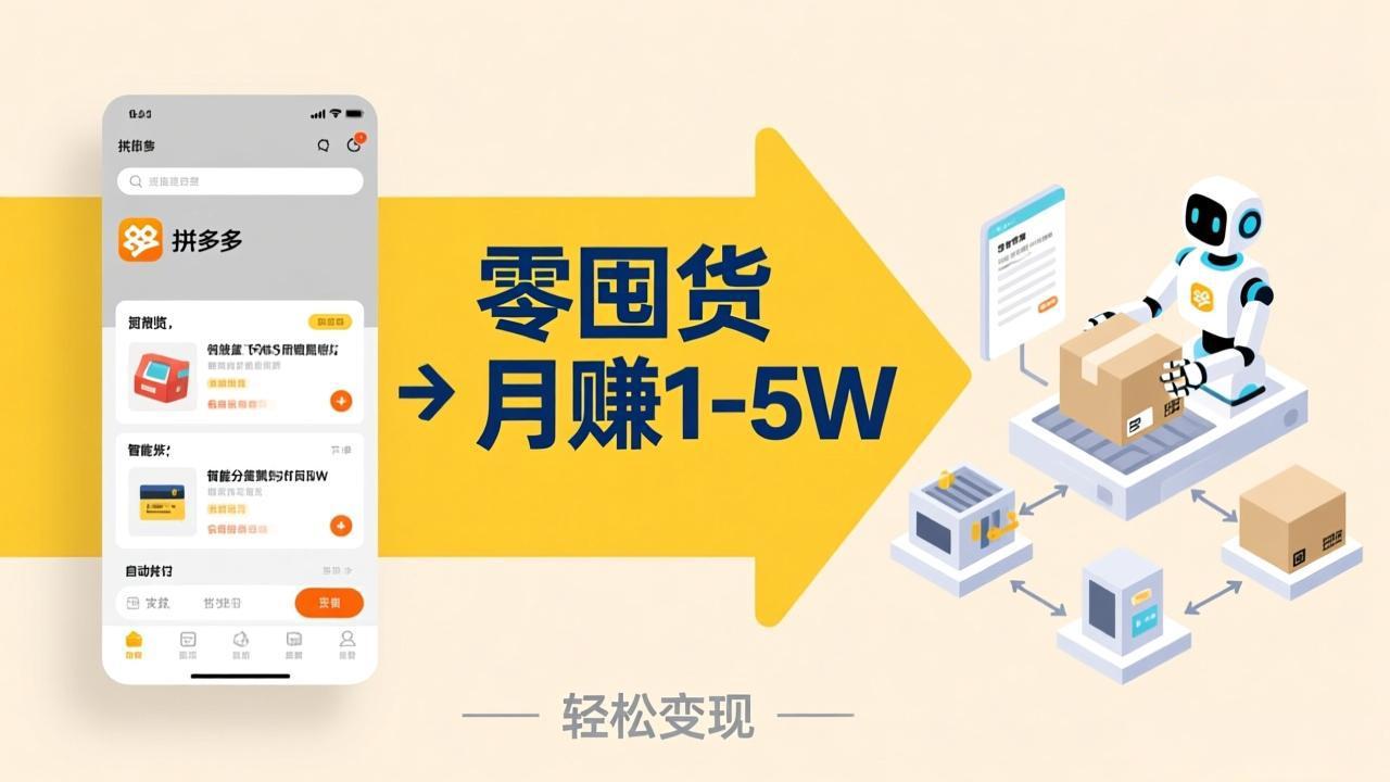 不用囤货不用跑单!拼多多虚拟玩法,机器人管理发货和客服,帮你月赚 1-5W-皮皮网创
