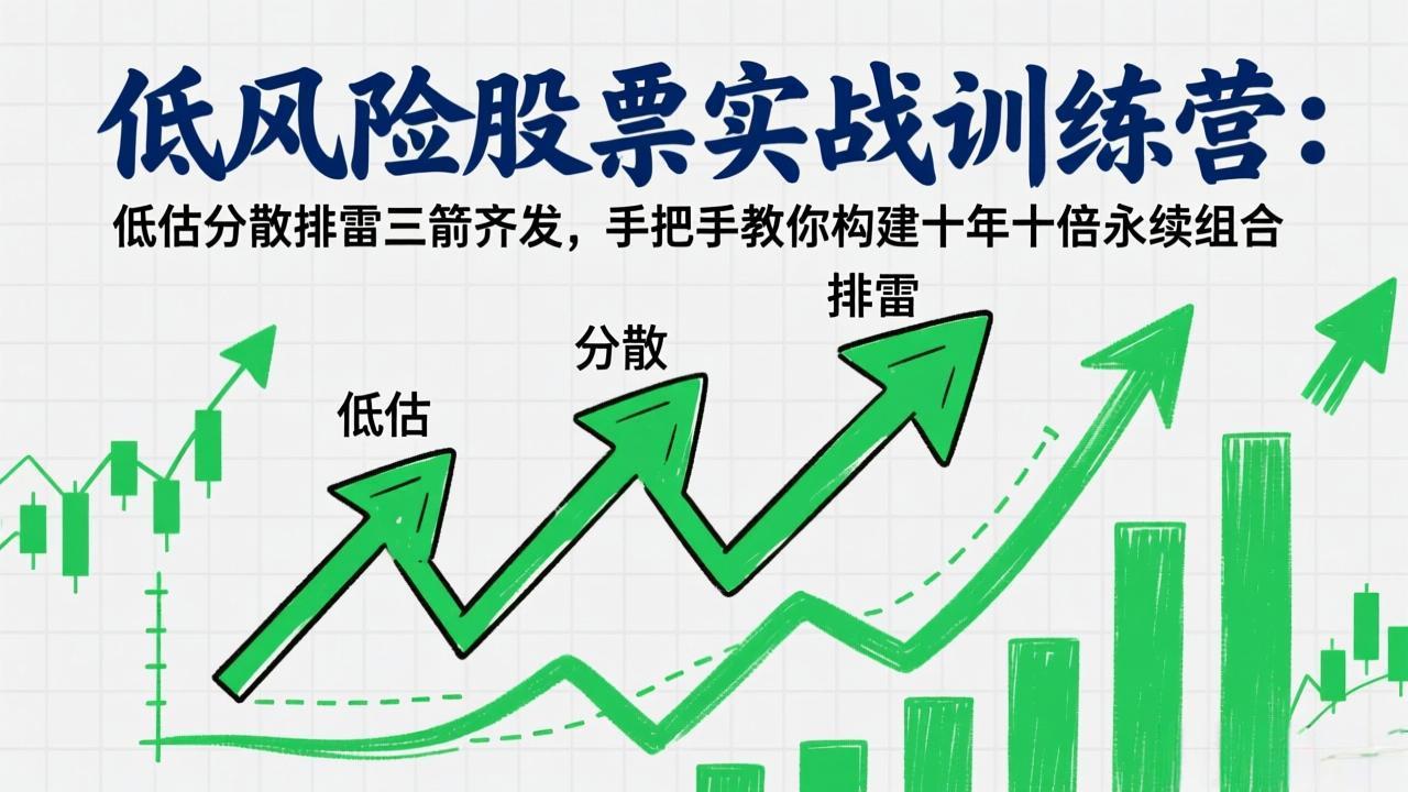 低风险股票实战训练营：低估分散排雷三箭齐发，手把手教你构建十年十倍永续组合-皮皮网创