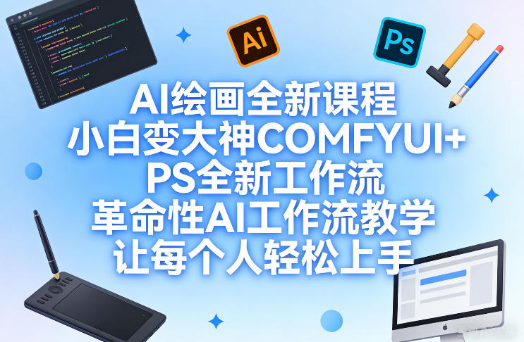AI绘画全新课程，小白变大神COMFYUI+PS全新工作流，革命性AI工作流教学，让每个人轻松上手-皮皮网创
