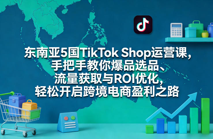 东南亚5国TikTok Shop运营课，手把手教你爆品选品、流量获取与ROI优化，轻松开启跨境电商盈利之路-皮皮网创