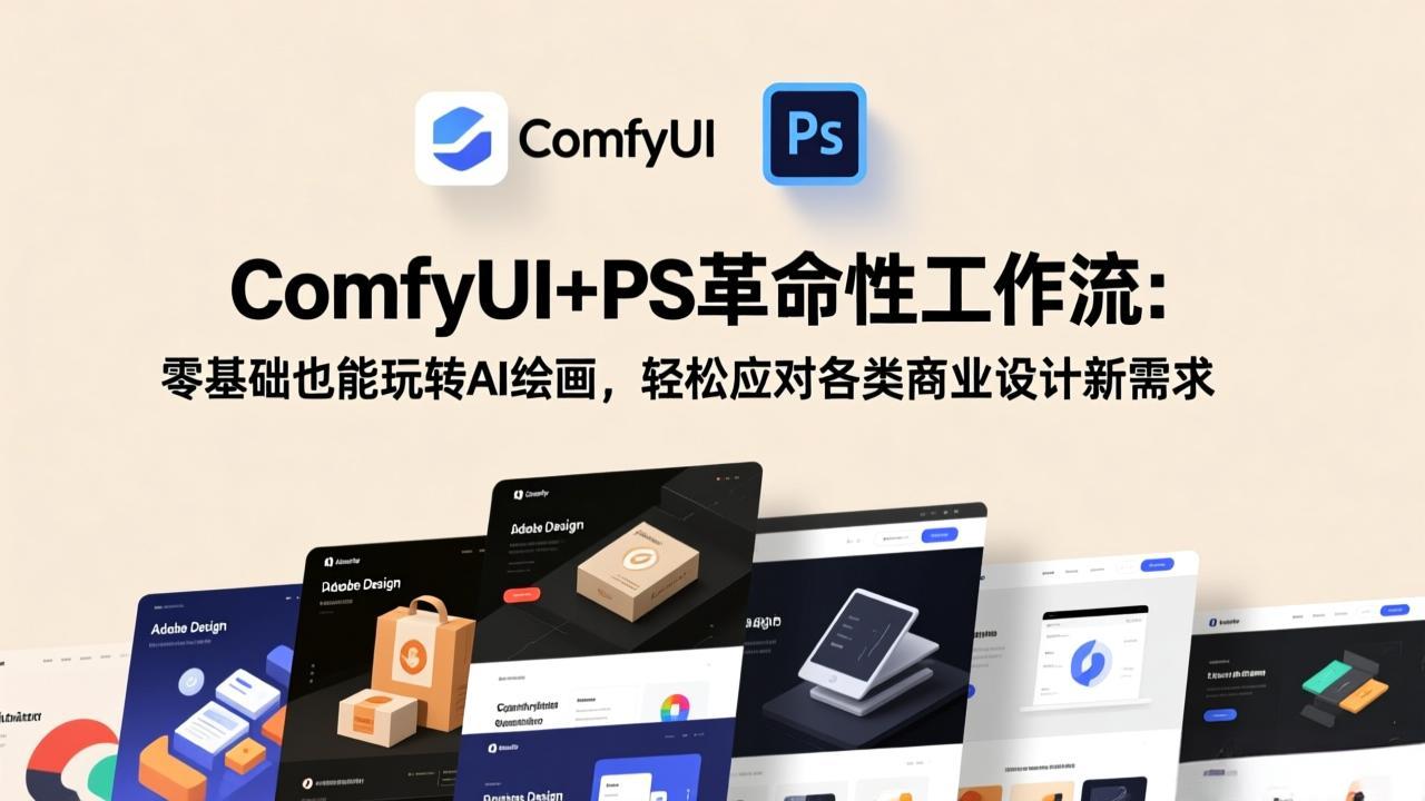 ComfyUI+PS革命性工作流:零基础也能玩转AI绘画,轻松应对各类商业设计新需求-皮皮网创