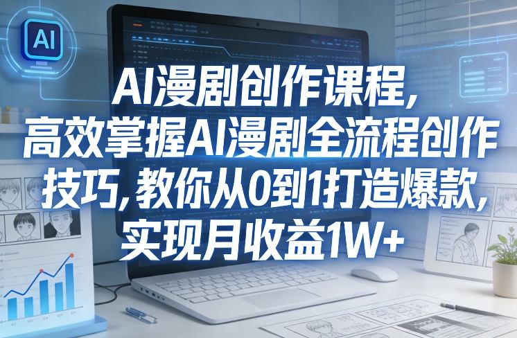 某社群AI漫剧创作课程,高效掌握AI漫剧全流程创作技巧,教你从0到1打造爆款,实现月收益1W+-皮皮网创
