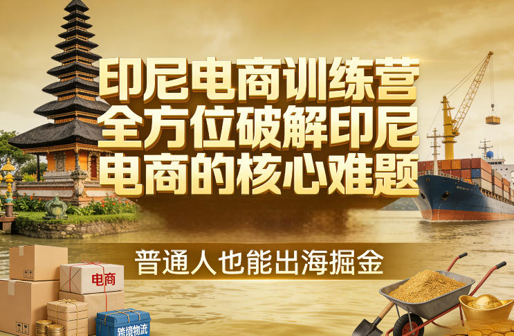 印尼电商训练营，全方位破解印尼电商的核心难题，普通人也能出海掘金-皮皮网创