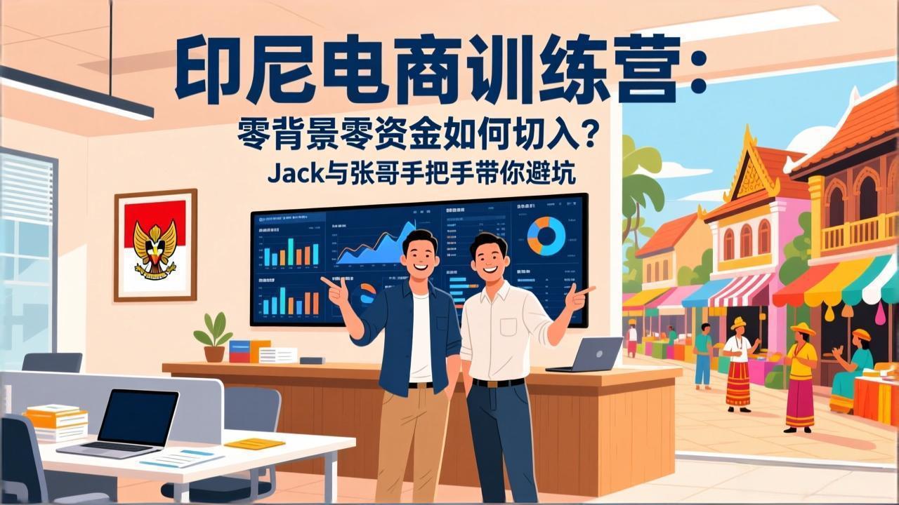 印尼电商训练营：零背景零资金如何切入？Jack与张哥手把手带你避坑-皮皮网创