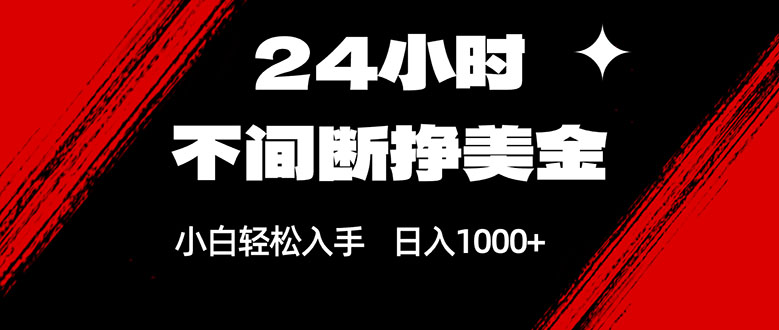 24小时不间断挣美金,小白轻松上手,日入1000+-皮皮网创