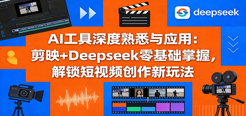 AI工具深度熟悉与应用：剪映+Deepseek零基础掌握，解锁短视频创作新玩法-皮皮网创