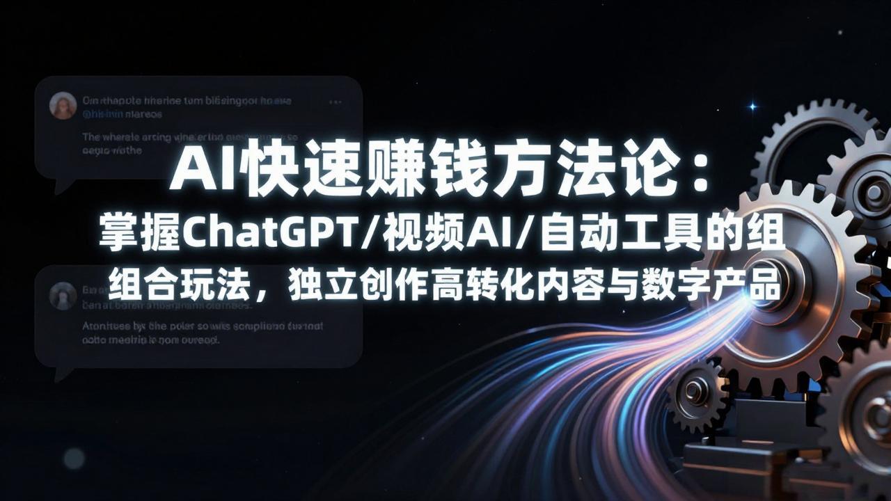 AI快速赚钱方法论：掌握ChatGPT/视频AI/自动化工具的组合玩法，独立创作高转化内容与数字产品-皮皮网创