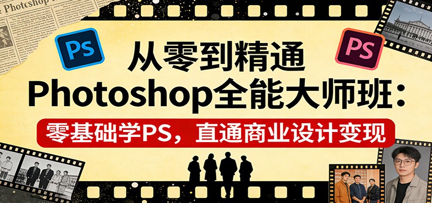 从零到精通Photoshop全能大师班：零基础学PS，直通商业设计变现-皮皮网创