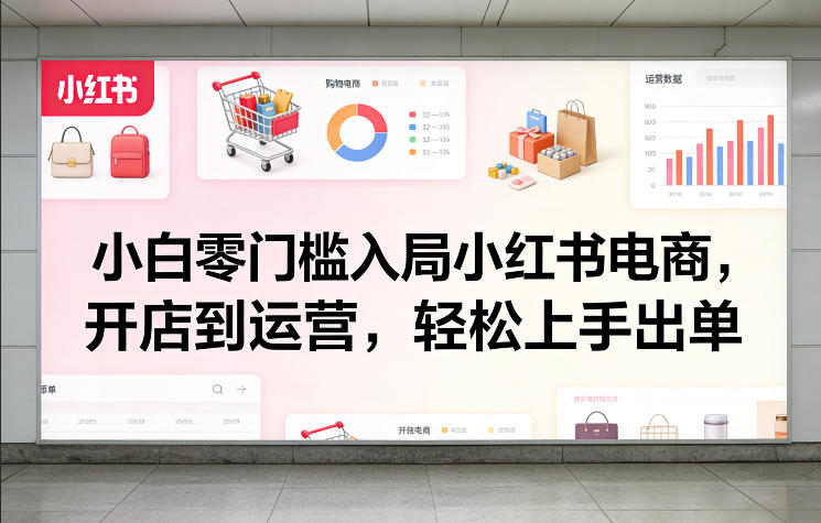 小白零门槛入局小红书电商，开店到运营，轻松上手出单-皮皮网创