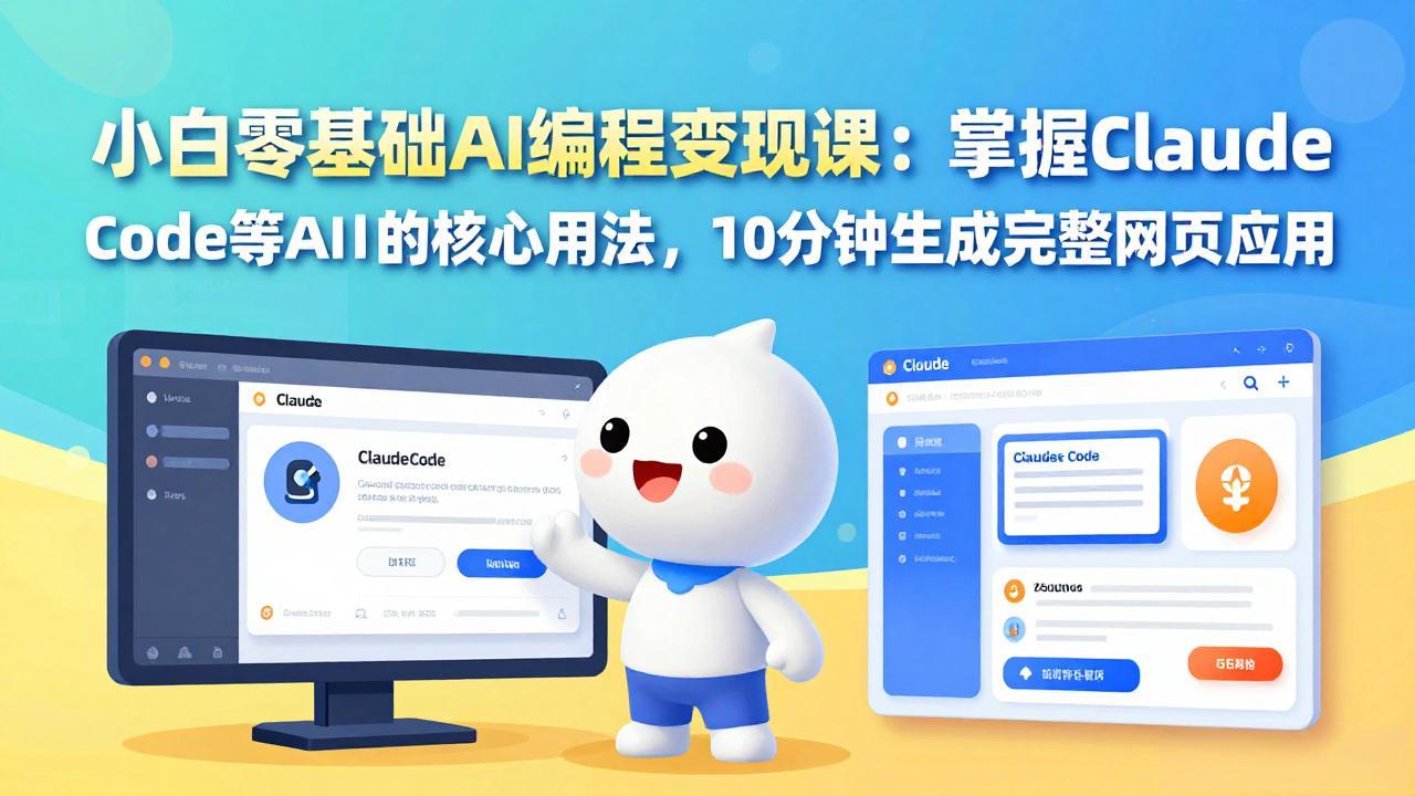 小白零基础AI编程变现课：掌握Claude Code等AI工具的核心用法，10分钟生成完整网页应用-皮皮网创