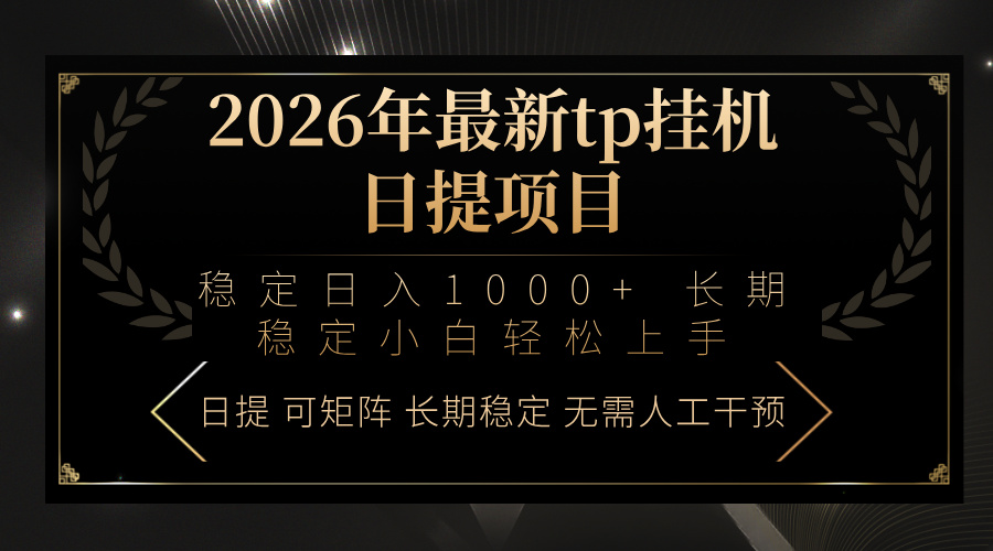 2026年最新tp挂机日提项目：稳定日入1000+小白轻松上手-皮皮网创