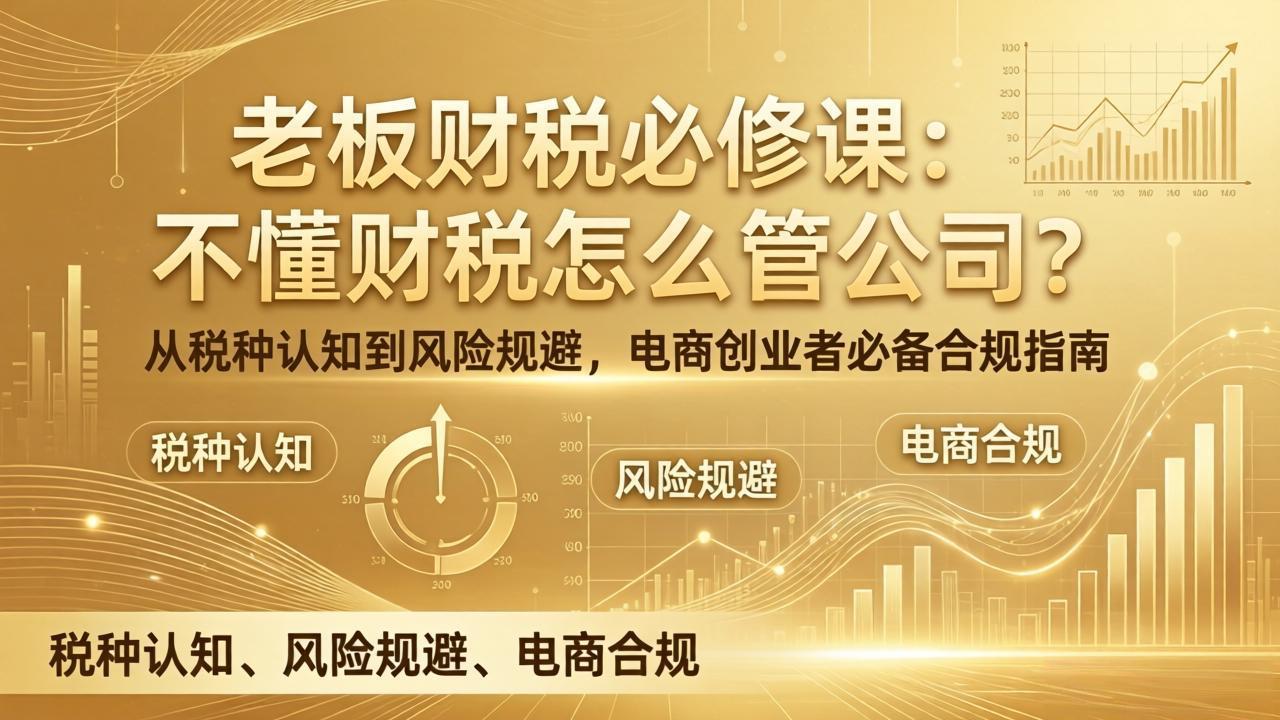 老板财税必修课：不懂财税怎么管公司？从税种认知到风险规避，电商创业者必备合规指南-皮皮网创