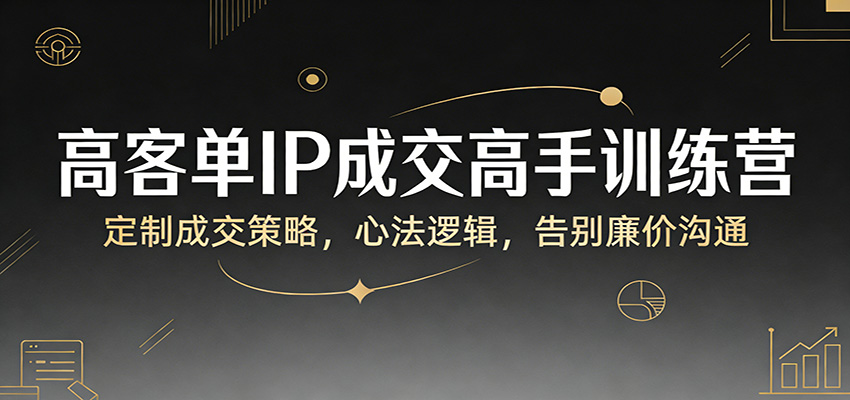 高客单IP成交高手训练营：定制成交策略，心法逻辑，告别廉价沟通-皮皮网创