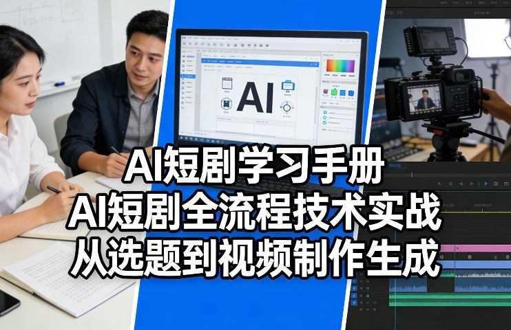 AI短剧学习手册，AI短剧全流程技术实战，从选题到视频制作生成-皮皮网创