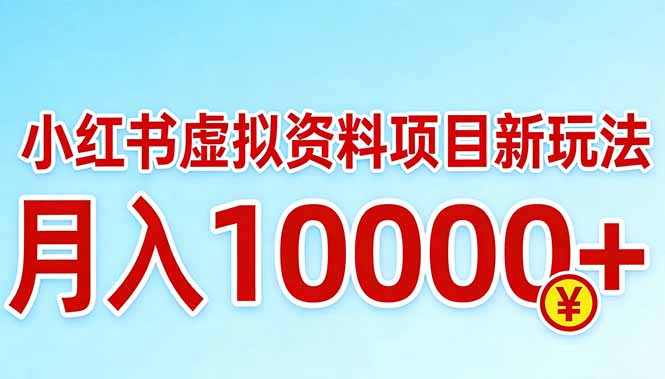 小红书虚拟资料项目最新玩法，月入10000＋-皮皮网创
