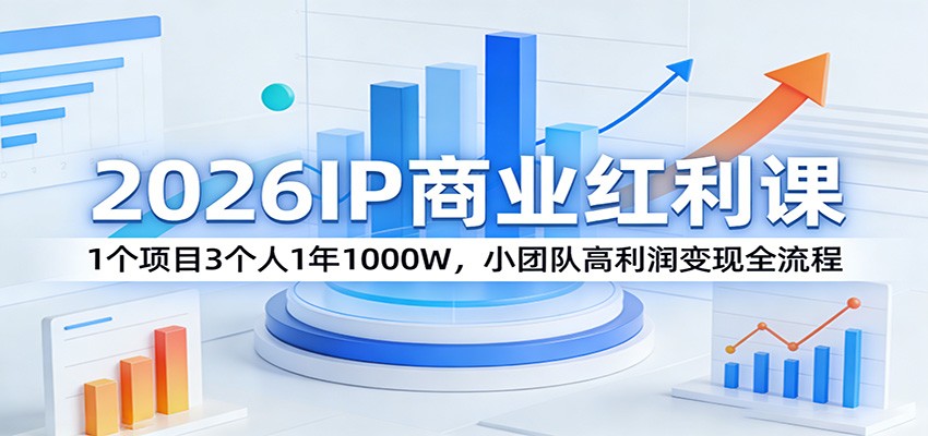 2026IP商业红利课：1个项目3个人1年1000W，小团队高利润变现全流程-皮皮网创